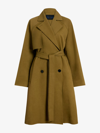 Proenza Schouler Still Life image of Adelaide Coat in Cotton Viscose Trench in Moss