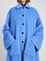 Proenza Schouler Detail image of Proenza Schouler Still Life image of Verretta Coat in Alpaca Coating in Sky Blue