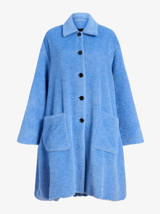 Proenza Schouler Still Life image of Verretta Coat In Alpaca Coating in Sky Blue