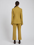 Proenza Schouler Back full length image of model wearing Silva Jacket in Wool Scuba in Fatigue