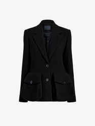 Proenza Schouler Still Life image of Silva Jacket In Wool Scuba in Black