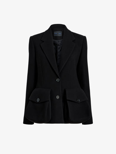 Proenza Schouler Still Life image of Silva Jacket In Wool Scuba in Black