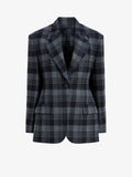 Proenza Schouler Still Life image of Daria Jacket In Plaid Wool Suiting in Grey Multi