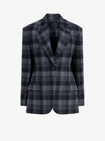 Proenza Schouler Still Life image of Daria Jacket In Plaid Wool Suiting in Grey Multi