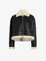 Proenza Schouler Still Life image of Alya Jacket In Shearling in Black, white