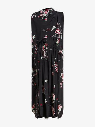 Proenza Schouler Still Life image of Ysabelle Dress In Printed Silk Viscose in Black Multi