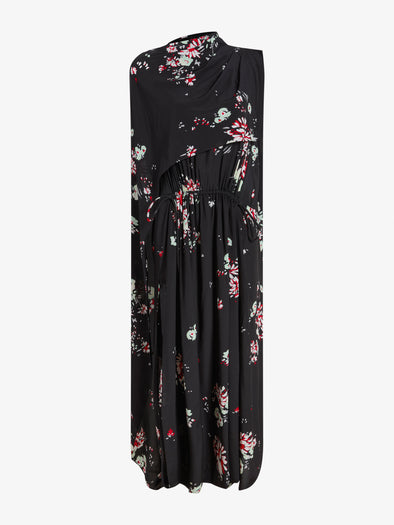 Proenza Schouler Still Life image of Ysabelle Dress In Printed Silk Viscose in Black Multi