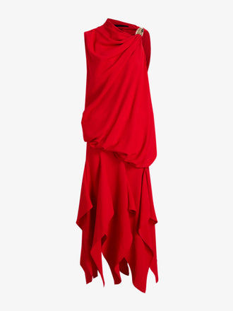 Proenza Schouler Still Life image of Denise Dress In Light Matte Double Crepe in Red