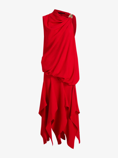 Proenza Schouler Still Life image of Denise Dress In Light Matte Double Crepe in Red