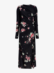 Proenza Schouler Still Life image of Trudie Dress In Printed Silk Viscose in Black Multi
