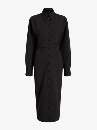 Proenza Schouler Still Life image of Flora Dress In Bi Stretch Cotton Nylon in Black