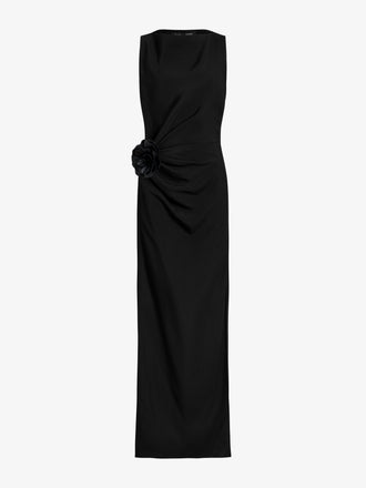 Proenza Schouler Still Life image of Indria Dress In Matte Double Crepe in Black