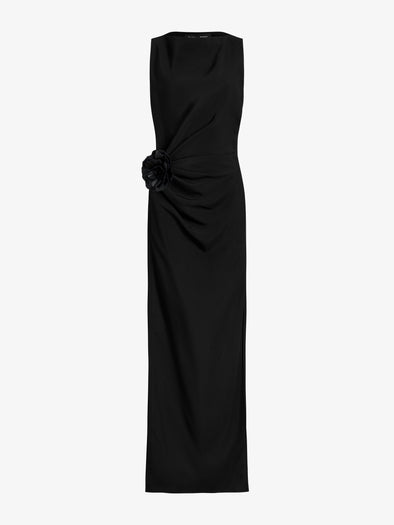 Proenza Schouler Still Life image of Indria Dress In Matte Double Crepe in Black