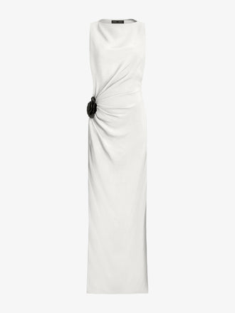 Proenza Schouler Still Life image of Indria Dress in Matte Double Crepe in White