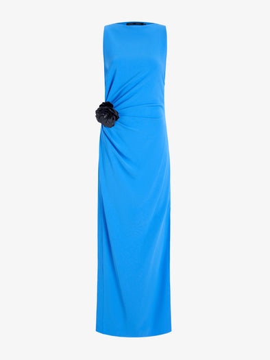 Proenza Schouler Still Life image of Indria Dress In Matte Double Crepe in New Blue