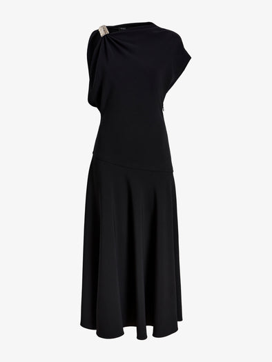 Proenza Schouler Still Life image of Rue Dress In Light Matte Double Crepe in Black