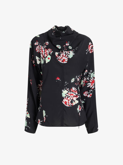 Proenza Schouler Still Life image of Ysabelle Top In Printed Silk Viscose in Black Multi