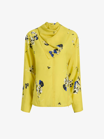 Proenza Schouler Still Life image of Ysabelle Top In Printed Silk Viscose in Yellow Multi