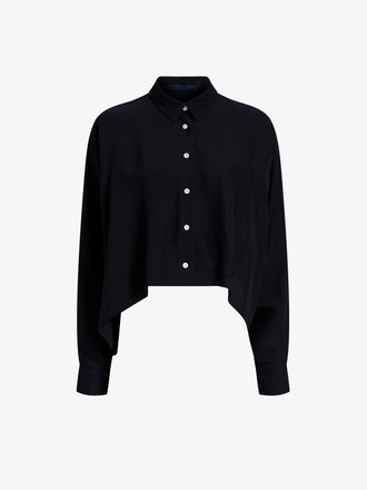 Proenza Schouler Still Life image of Zad Top In Classic Twill in Black