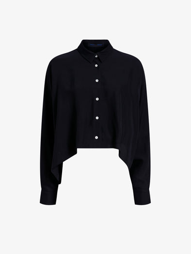 Proenza Schouler Still Life image of Zad Top In Classic Twill in Black