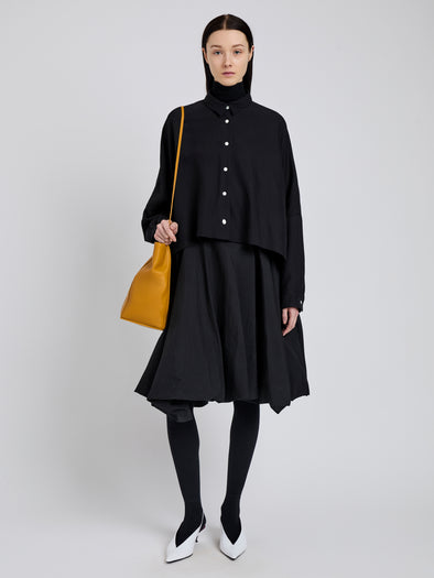 Proenza Schouler Front full length image of model wearing Zad Top In Classic Twill in Black