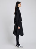 Proenza Schouler Side full length image of model wearing Zad Top In Classic Twill in Black
