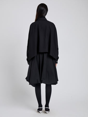 Proenza Schouler Back full length image of model wearing Zad Top In Classic Twill in Black