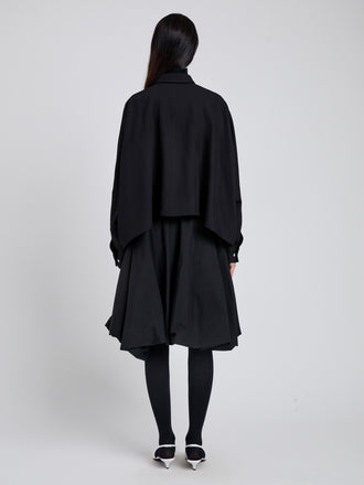 Proenza Schouler Back full length image of model wearing Zad Top In Classic Twill in Black