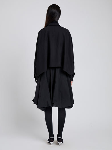 Proenza Schouler Back full length image of model wearing Zad Top In Classic Twill in Black