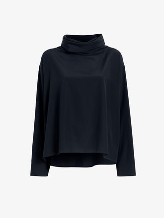 Proenza Schouler Still Life image of Solene Top In Silk Viscose in Anthracite