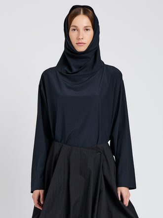 Proenza Schouler Front cropped image of model wearing Solene Top In Silk Viscose in Anthracite