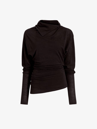 Proenza Schouler Still Life image of Golda Top In Jersey in Espresso