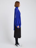 Proenza Schouler Side full length image of model wearing Eda Skirt In Jersey in Espresso