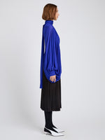 Proenza Schouler Side full length image of model wearing Eda Skirt In Jersey in Espresso