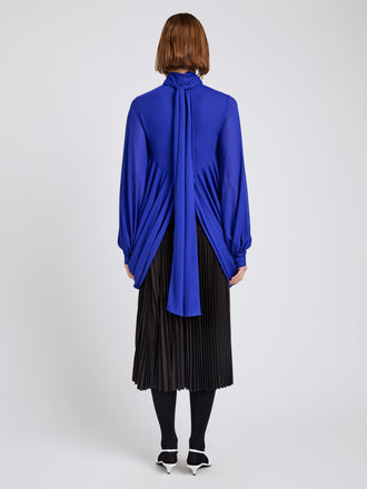 Proenza Schouler Back full length image of model wearing Eda Skirt In Jersey in Espresso
