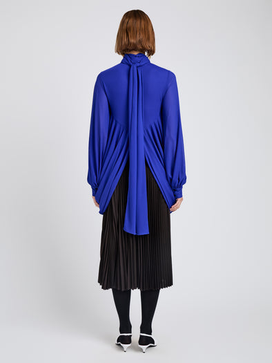 Proenza Schouler Back full length image of model wearing Eda Skirt In Jersey in Espresso