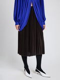 Proenza Schouler Detail image of model wearing Eda Skirt In Jersey in Espresso