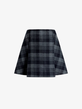 Proenza Schouler Still Life image of Cassia Skirt In Plaid Wool Suiting in Grey Multi
