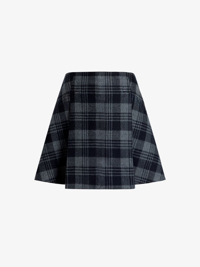 Proenza Schouler Still Life image of Cassia Skirt In Plaid Wool Suiting in Grey Multi