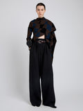Proenza Schouler Front full length image of model wearing Salome Pant In Classic Twill in Black