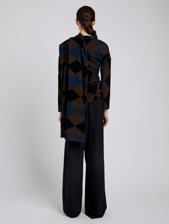 Proenza Schouler Back full length image of model wearing Salome Pant In Classic Twill in Black