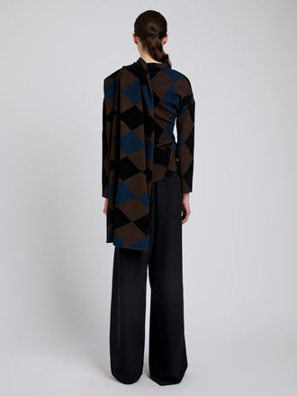 Proenza Schouler Back full length image of model wearing Salome Pant In Classic Twill in Black
