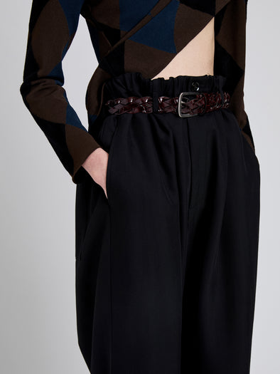 Proenza Schouler Detail image of model wearing Salome Pant In Classic Twill in Black