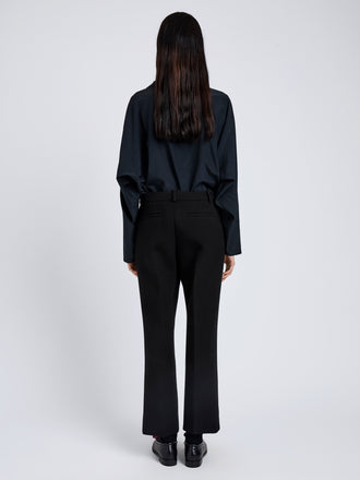 Proenza Schouler Back full length image of model wearing Ismene Pant In Wool Scuba in Black