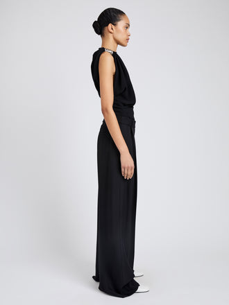 Proenza Schouler Side full length image of model wearing Patricia Pant In Classic Twill in Black
