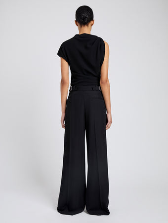 Proenza Schouler Back full length image of model wearing Patricia Pant In Classic Twill in Black