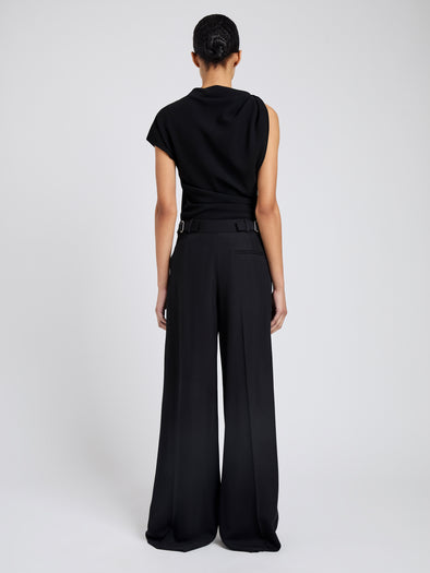 Proenza Schouler Back full length image of model wearing Patricia Pant In Classic Twill in Black