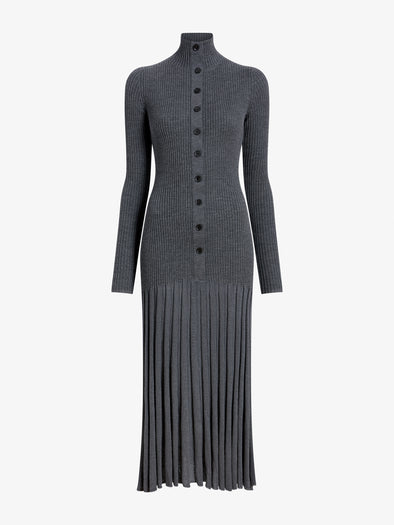 Proenza Schouler Still Life image of Jada Dress In Superfine Merino in Grey Melange