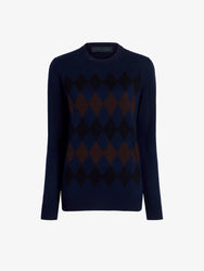 Proenza Schouler Still Life image of Vivian Top In Argyle Knit in Navy Multi