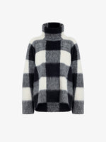 Proenza Schouler Still Life image of Kai Top In Brushed Glenplaid Knit in Black Multi